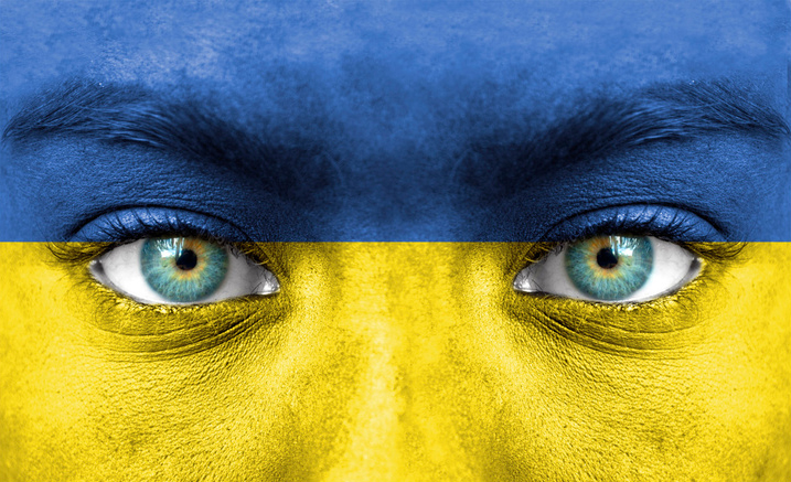 Set of various Ukraine flags